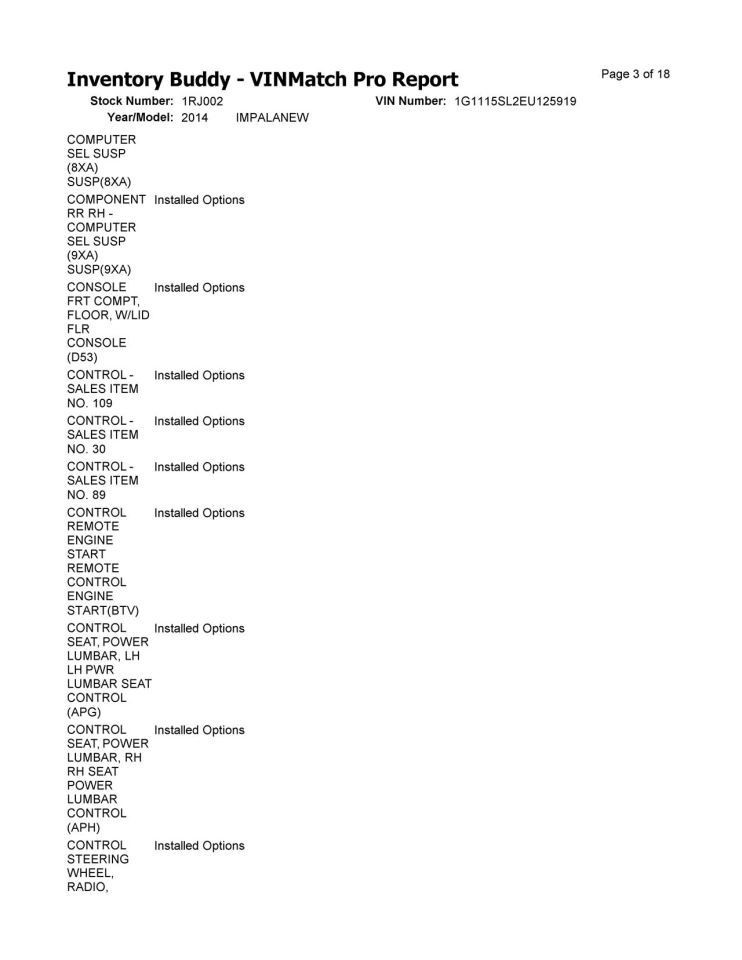 IMPALANEW 2014 High Mounted Stop Light 104902487