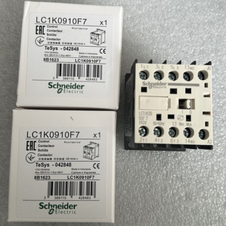 LC1K0910F7 LC1K0610F7 LC1K1210G7 Schneider New Contactor: 110VAC 50/60Hz Coil