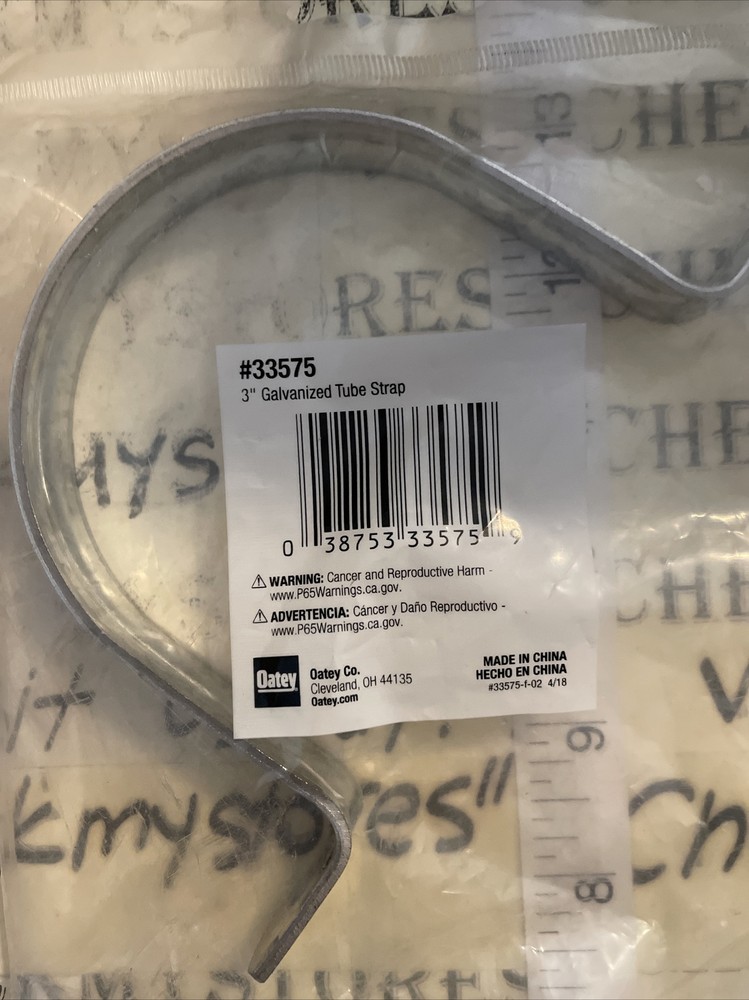 Oatey Galvanized 2-Hole Tube Strap 3”