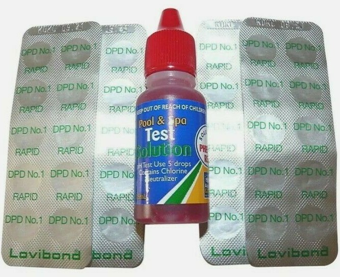 2 in1 Refill Test Kit-50 DPD1 Tablets & PH Phenol Red Solution Pools Spa