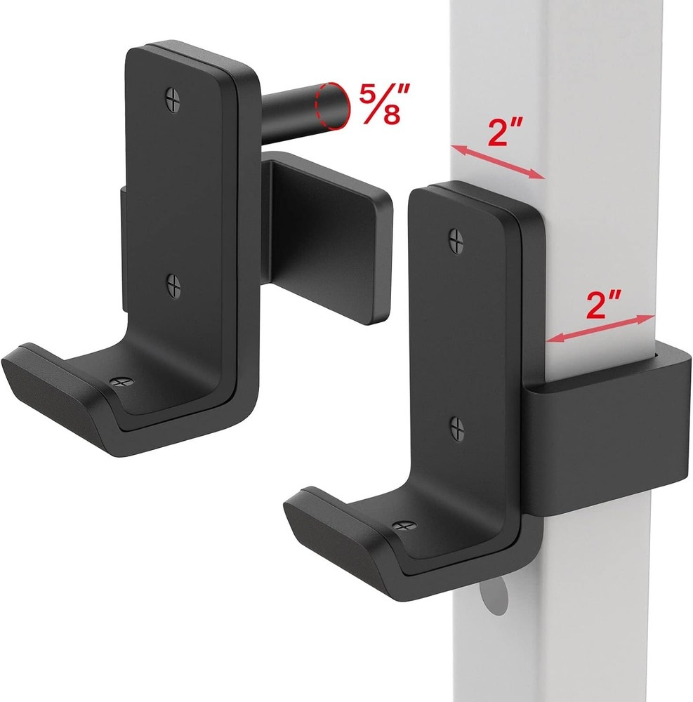 Solid Steel J Hooks for 2"x2" Power Cage - Heavy-Duty Squat Rack Attachment
