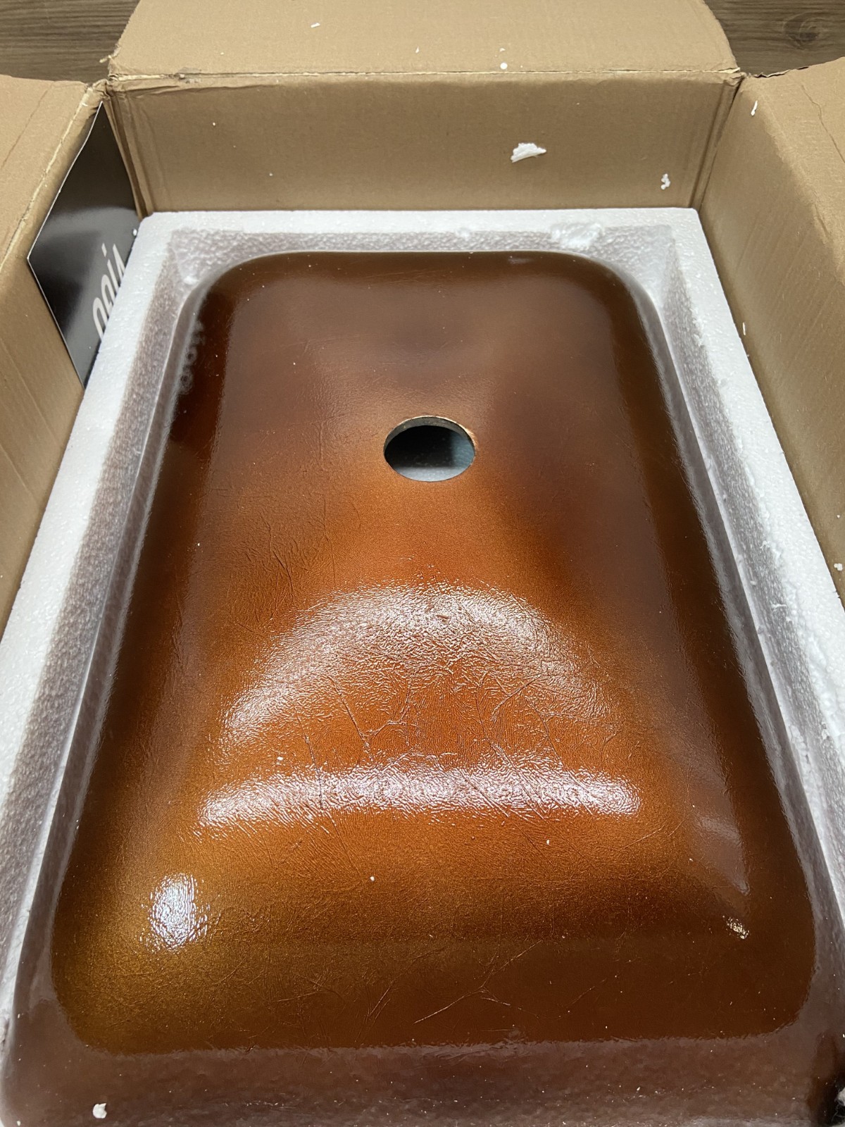 Vigo VG07047 22-1/2" Glass Bathroom Vessel Sink ,Russet