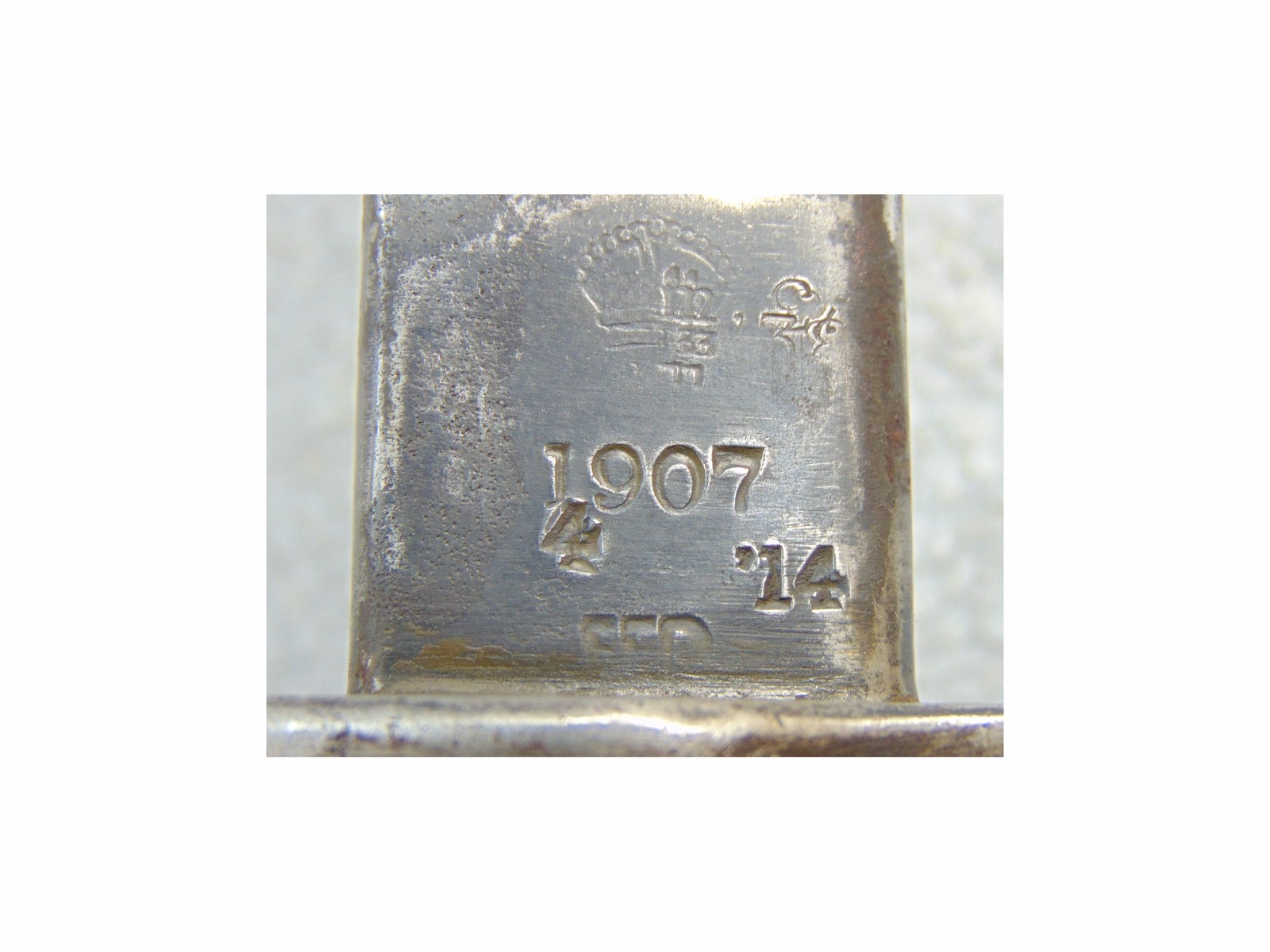 P1907 EFD SANDERSON ENFIELD RIFLE BAYONET 1907 SCABBARD LONDON REGIMENT UNIT