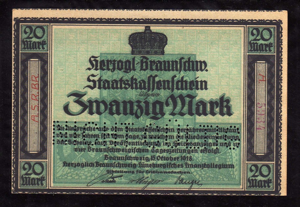 BRAUNSCHWEIG - GERMANY NOTGELD - 20 MARK