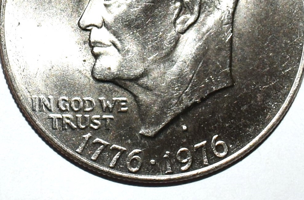 Bicentennial 1776-1975 Filled D Dual Date Eisenhour One Dollar Initials Error