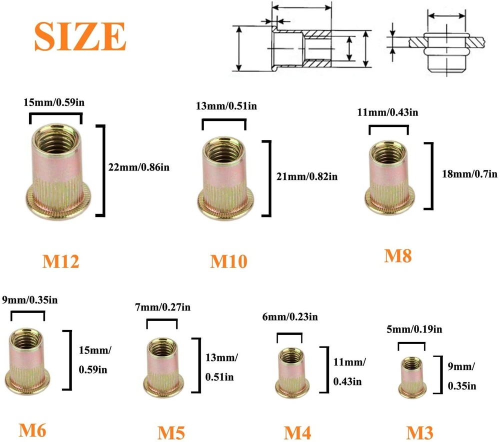 Hand Rivet Gun Threaded Insert Riveter Kit Pneumatic Tool Pop Nut Airplane Car