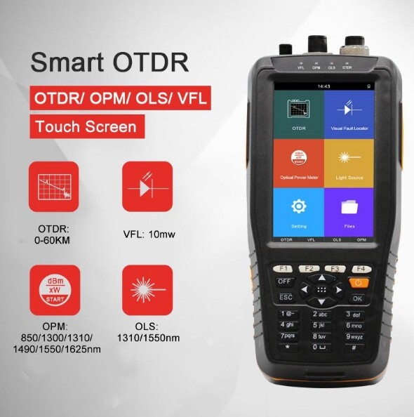 Smart OTDR Optical Time Domain Reflectometer with VFL/OPM/OLS Touch Screen OTDR
