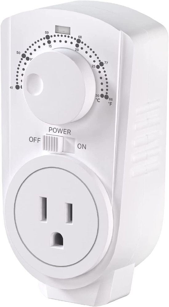 Adjustable - Universal Plugin Heating & Cooling Thermostat - Compatible with Mos