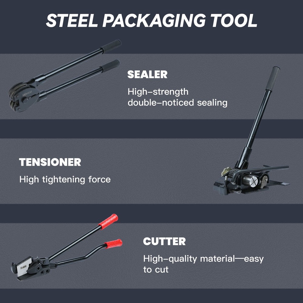 U.S. Solid Steel Strapping Tool Set Pallet Packaging Strapping Banding Kit