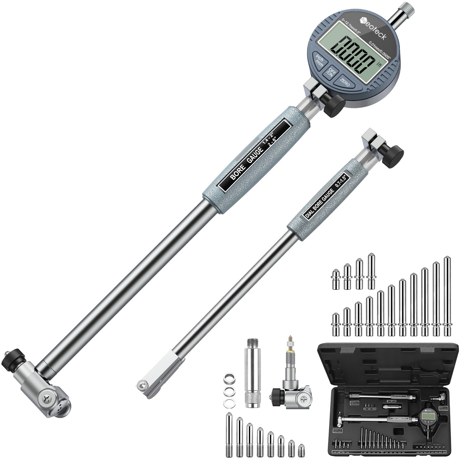 Neoteck Digital Dial Bore Gauge 0.7-6"/0.0005" Engine Cylinder Measuring Tool