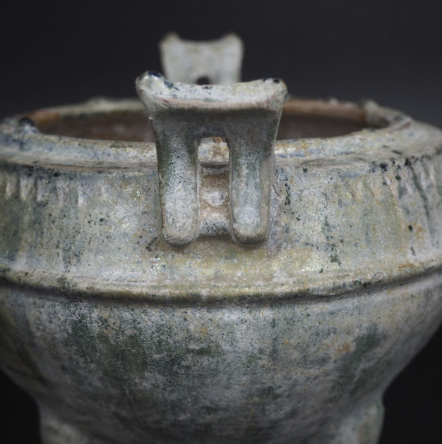 Chinese Han Dynasty Style Green Glazed Tripod Incense Burner Mingqi 17.6cm