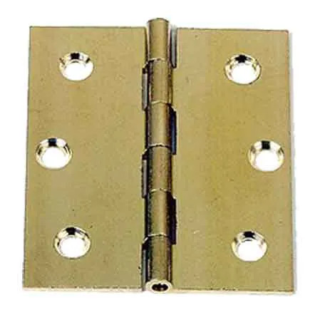 Flat milled hinge 'eco' 50x40 mm - polished brass