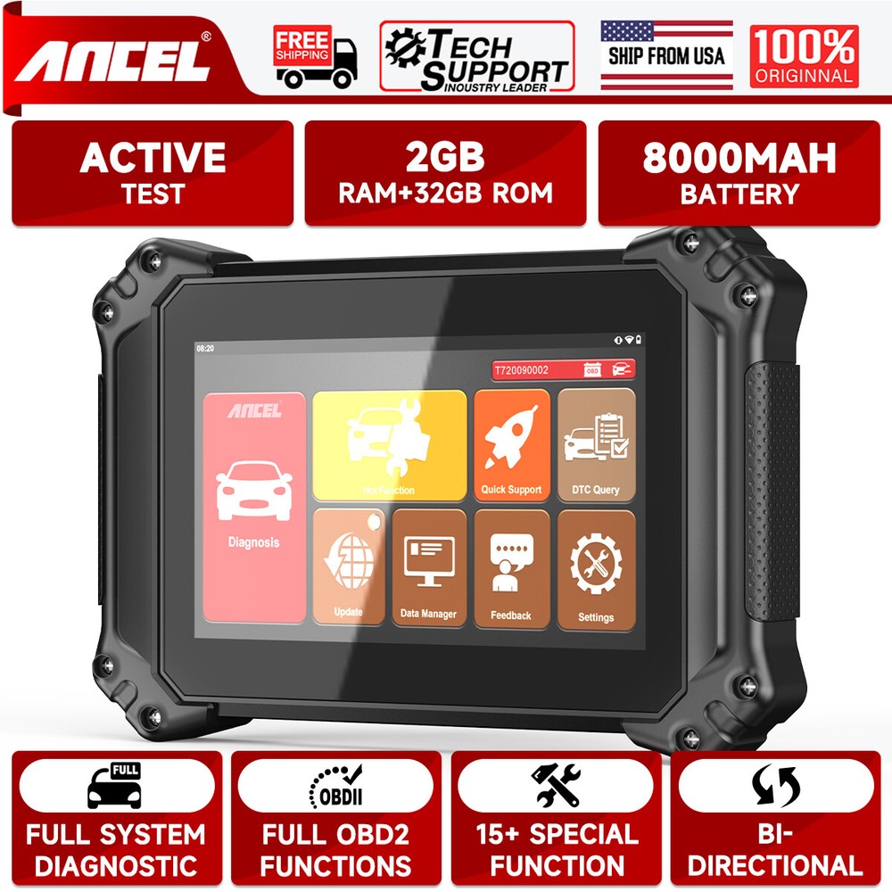ANCEL V6 All System Bidirectional OBD2 Scanner TPMS SRS DPF Diagnostic Tool