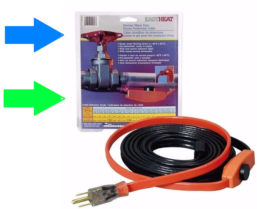 EASY HEAT Automatic Heating Cable For Water Pipe Freeze Proof Tape 3ft to 40 ft