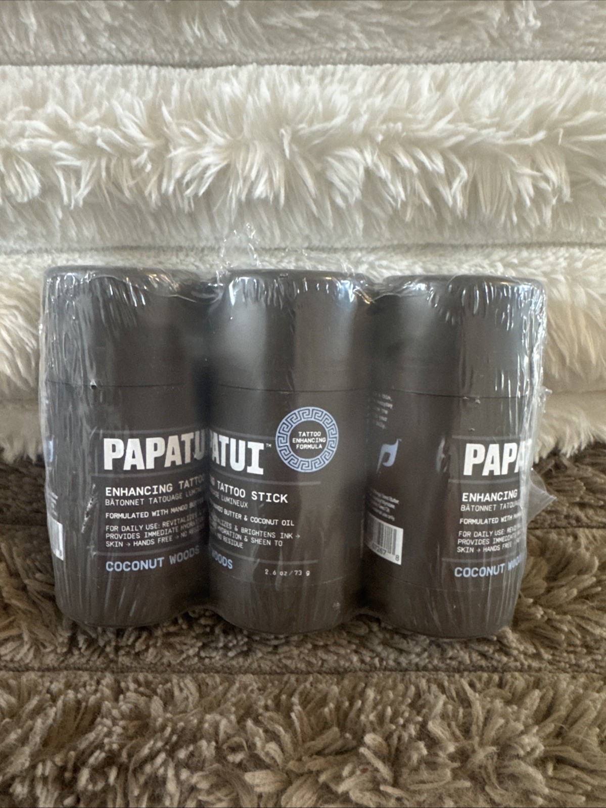 Papatui Enhancing Tattoo Stick 2.6oz Coconut Woods X 3
