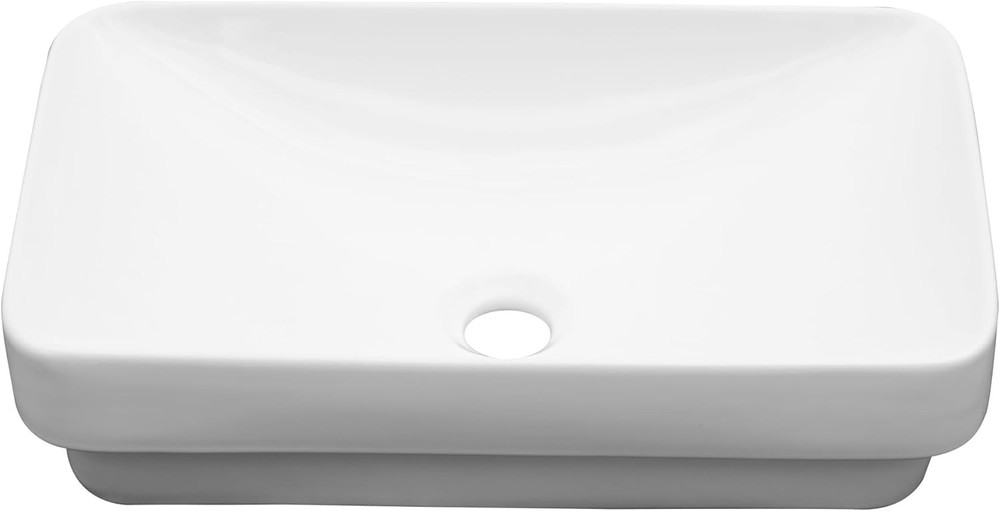 Sleek 19"x12" Rectangular Semi Recessed Sink - Stylish Bathroom Essential