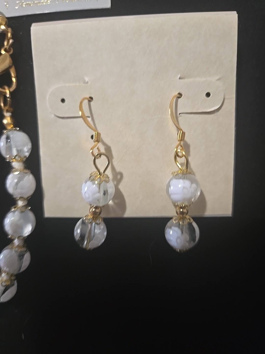 Perche No Handmade In Italy Venetian Glass Beads Necklace,Braclet&Earings Set