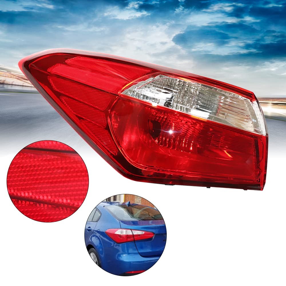 Outer Tail Light Assembly Kia Forte 2014-2016 Left Driver Halogen