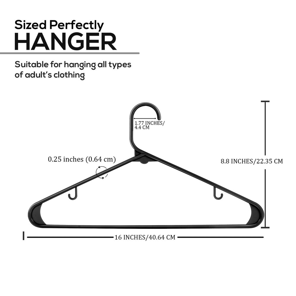 Plastic Hangers 20 Pack - Space Saving Clothes Hanger - Durable & Strong Clos...