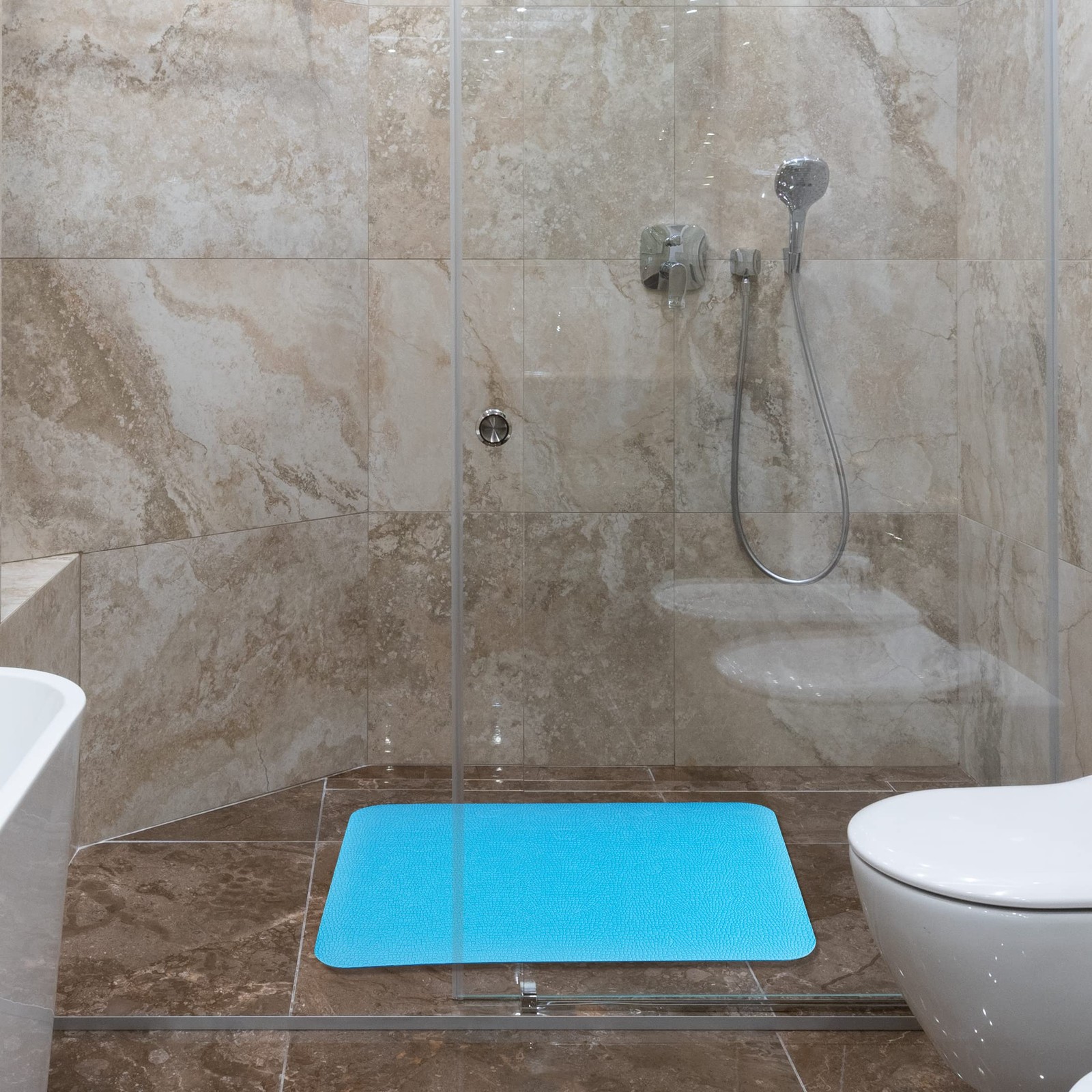 MINIVON Bath Chair Pad with Adhesive Backing Non Slip Shower 15 x 12 inches