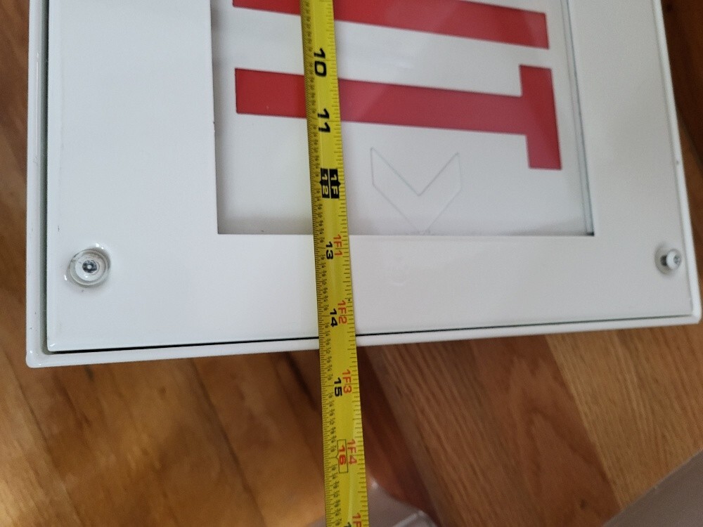 Kenall Exit Light Metal Box Wired "Correctional" White w/ Red Letters Untested