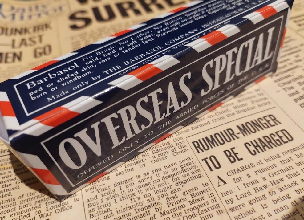WW11 US Army Barbasol Shave Cream Box - reproduction
