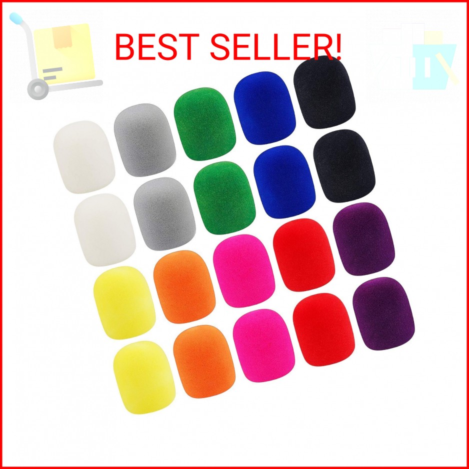 Augshy Microphone Covers Foam,20 Pack Thick Handheld Stage Microphone Windscreen