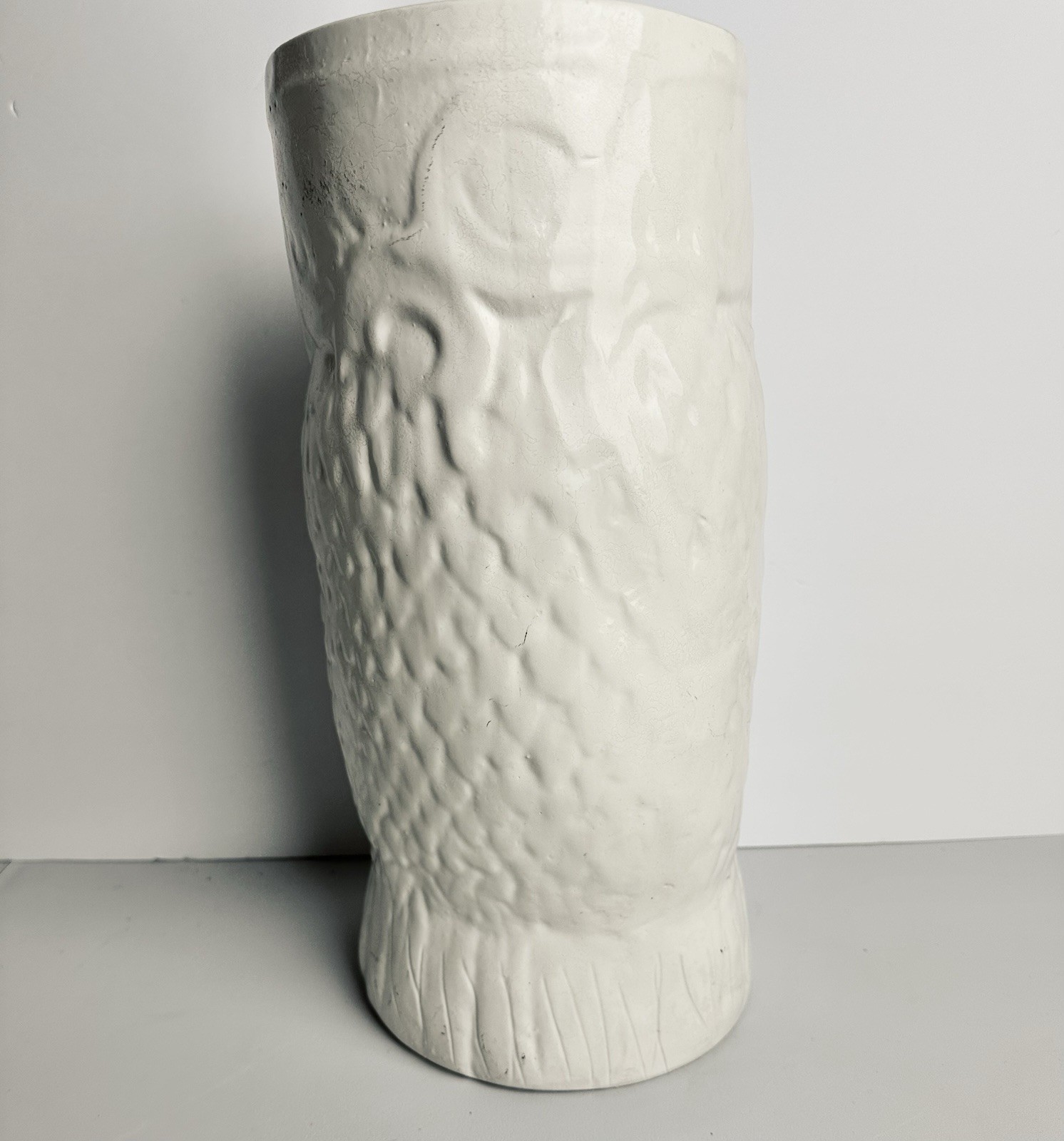 RARE Vintage Mid Century Modern 1960s Ceramic Owl Umbrella Stand Cane Holder MCM