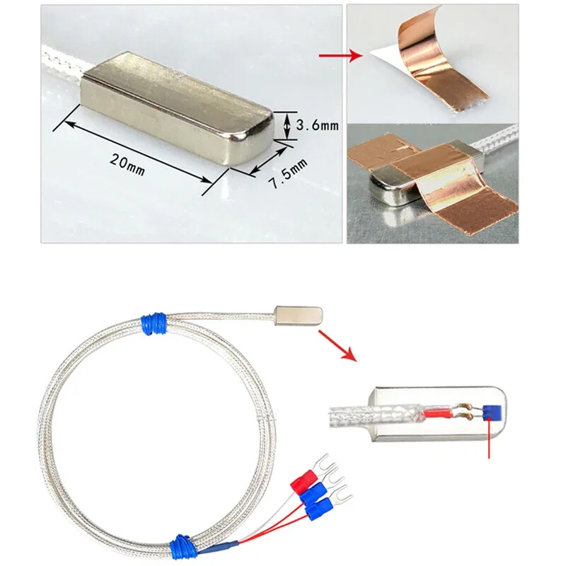 Stainless Steel PT100\K Pasted Type Surface Measurement patch temperature Sensor