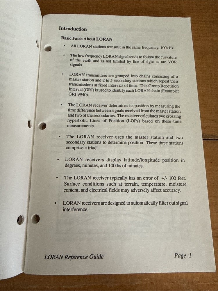 Morrow II Loran Reference Guide-Original December 1990 560-0063 Navigation