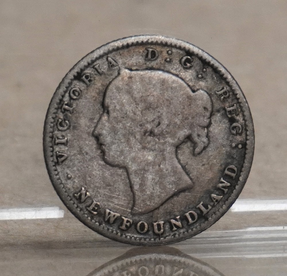 NEWFOUNDLAND 1870 FIVE CENTS SILVER