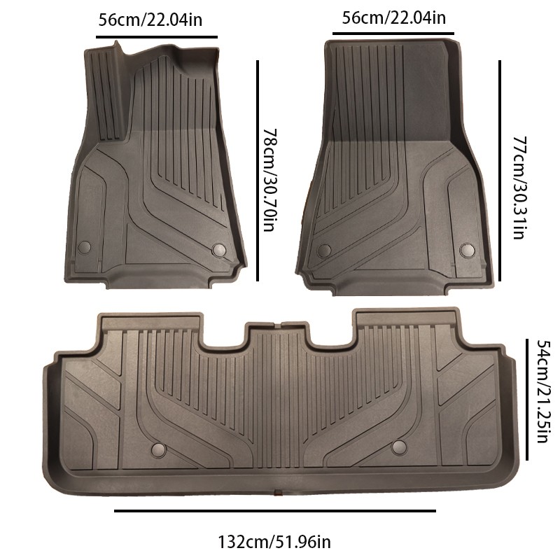 Floor Mats Fit for 2023 Tesla Model Y New Generation Full Set Black Floor Mats