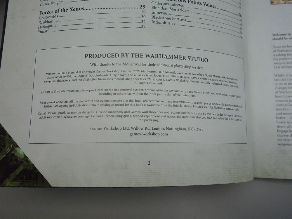 Warhammer 40K: 2020 Munitorum Field Manual (oop softcover)