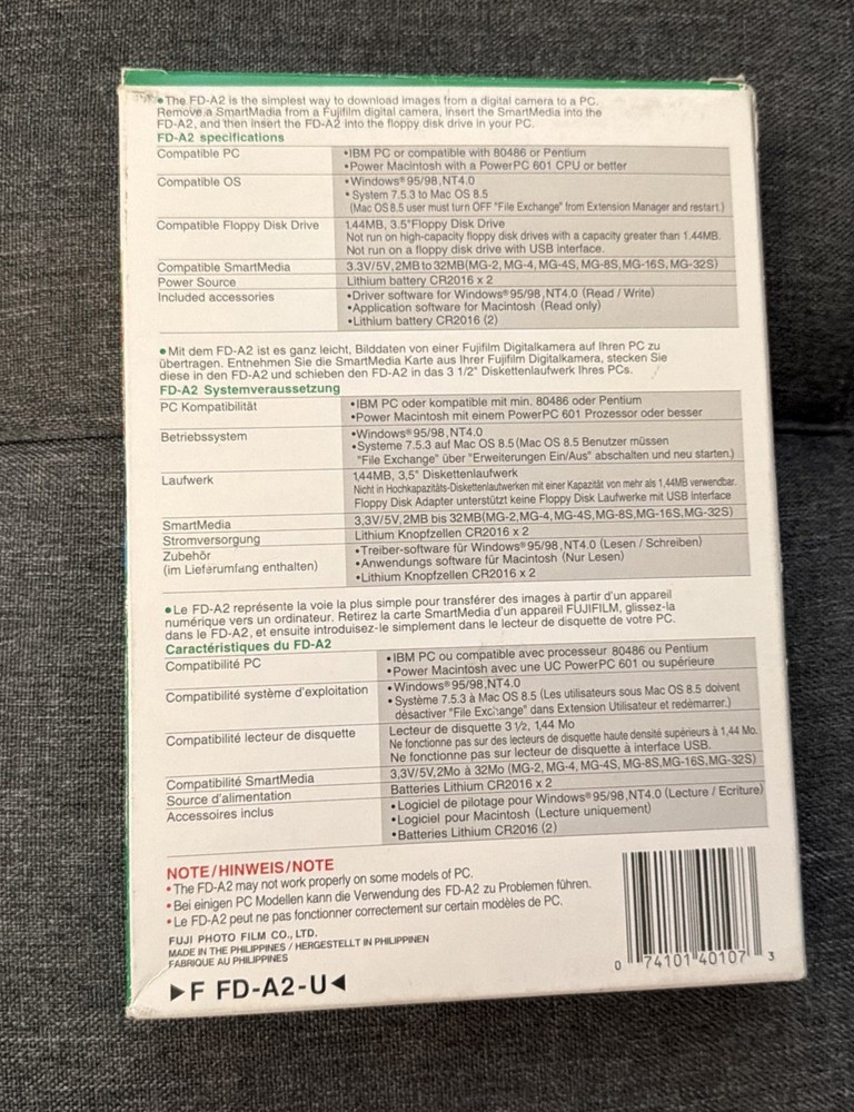 Fujifilm - Floppy Disk Adapter FD-A2 Flash Path - Boxed & Complete