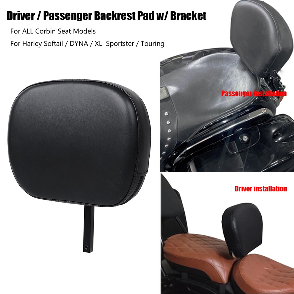 Removable Driver / Passenger Backrest Back Rest For Harley Touring Dyna Softail