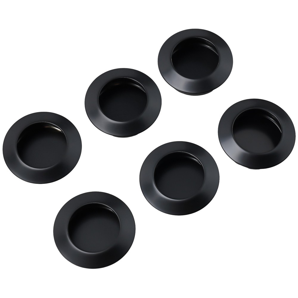 Round Pull Handles 6Pcs Flush Mount Bathroom Kitchen Cabinet Cupboard Set
