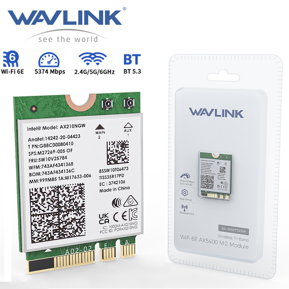 WAVLINK Lot Intel AX210NEW 5400Mbps Tri-Band Ethernet Network Adapter 2.4G/5G/6G