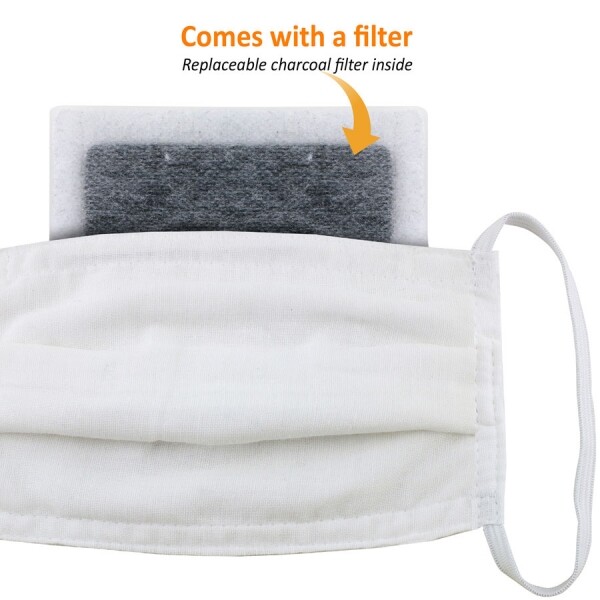 Washable & Reusable 8 Layer Face Mask with Replaceable Activated Carbon Filter