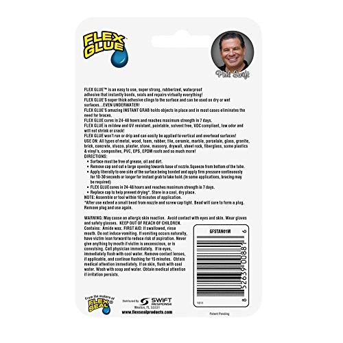 Flex Glue, Mini, White, Super Strong, Rubberized Waterproof Adhesive, 18ml