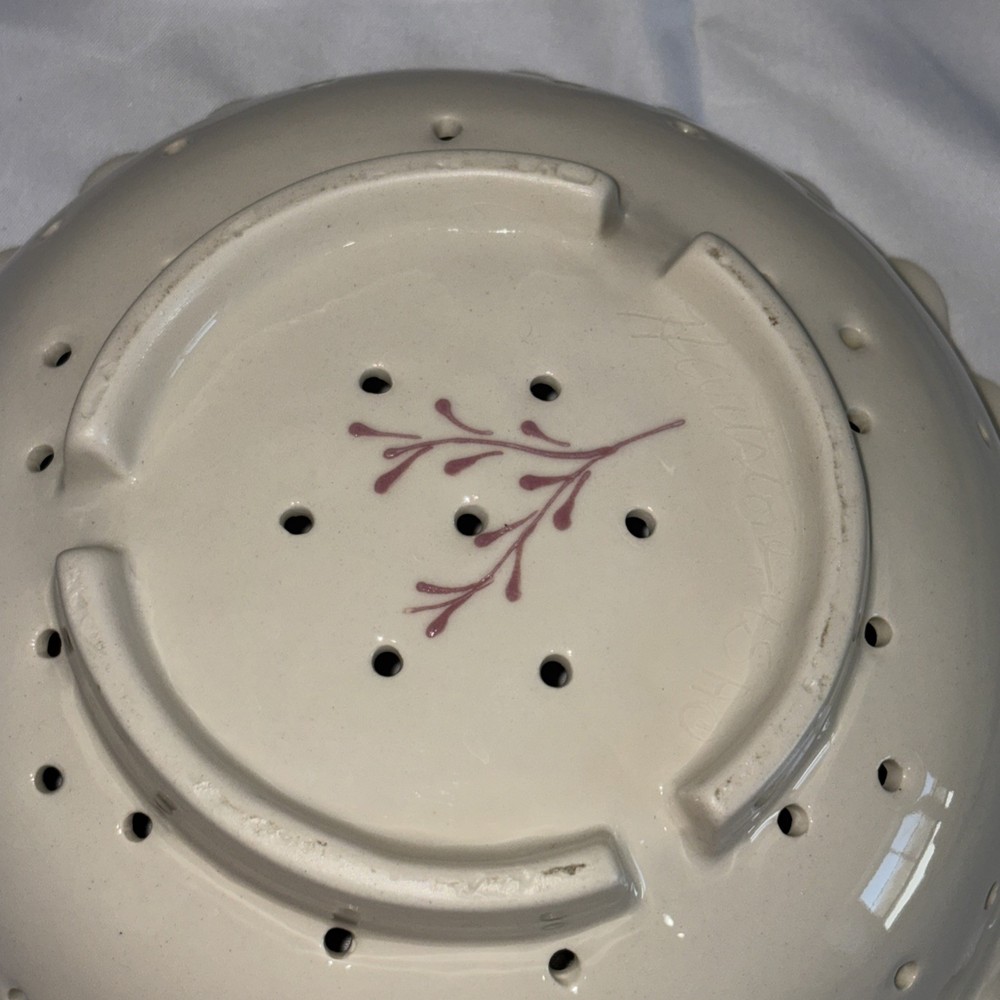 Large Ceramic Decorative Berry/Pasta Colander Hand Made - Initialed *KS