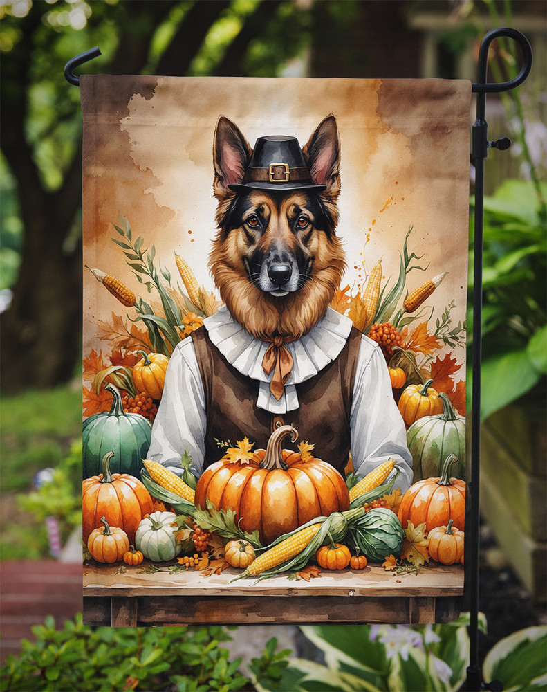 German Shepherd Thanksgiving Garden Flag