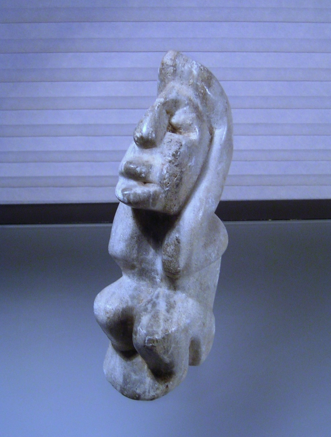 Pre Columbian Mesoamerican Warrior Figure Stone Carving