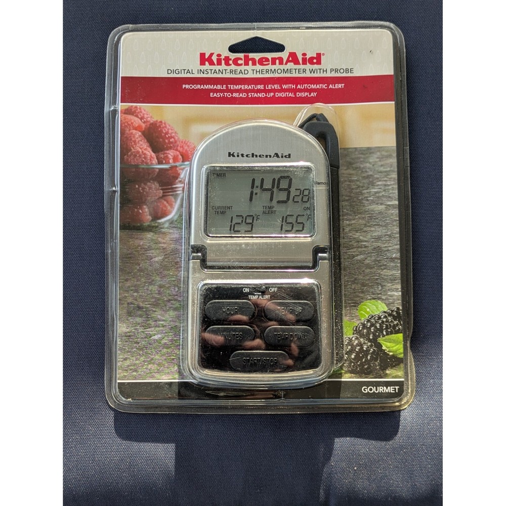 KitchenAid Digital Instant Read Thermometer Probe Programmable Temperature Alert