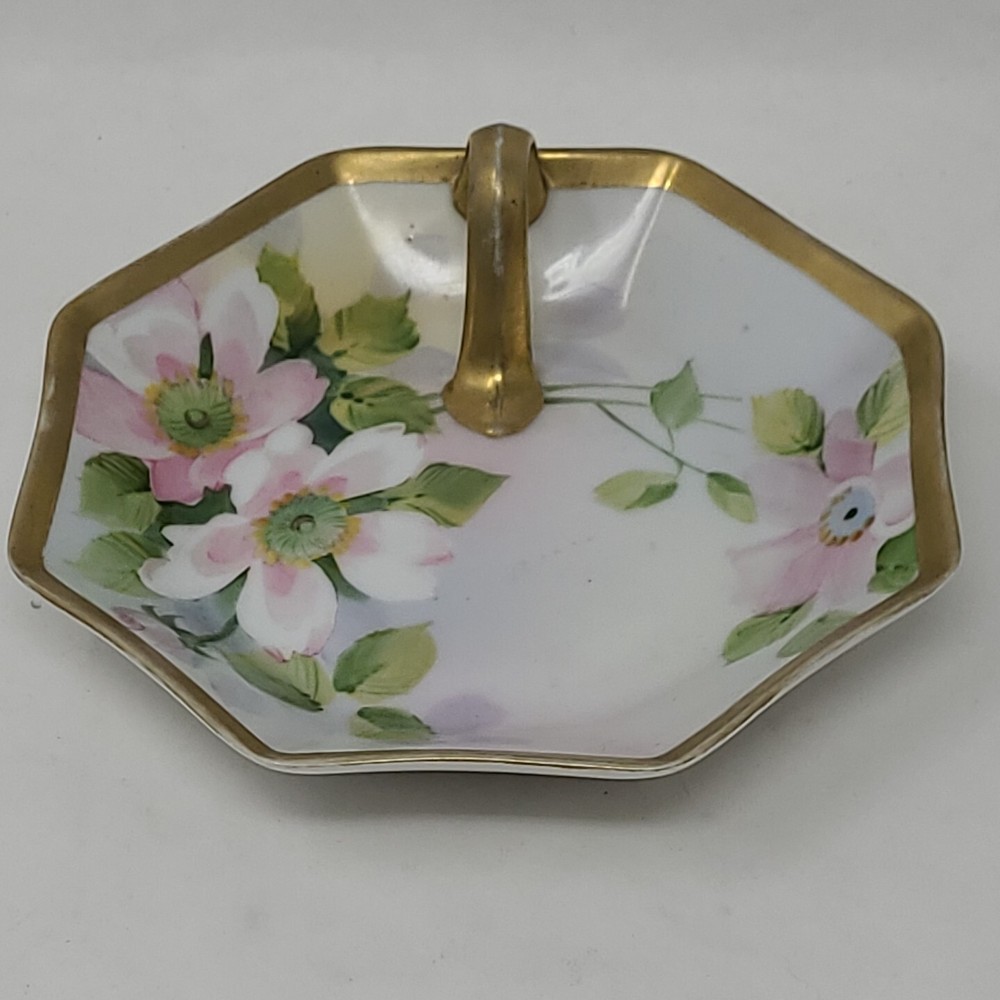 Vintage Cracker Serving Dish Ceramic Hand Painted Candy Made In Nippon