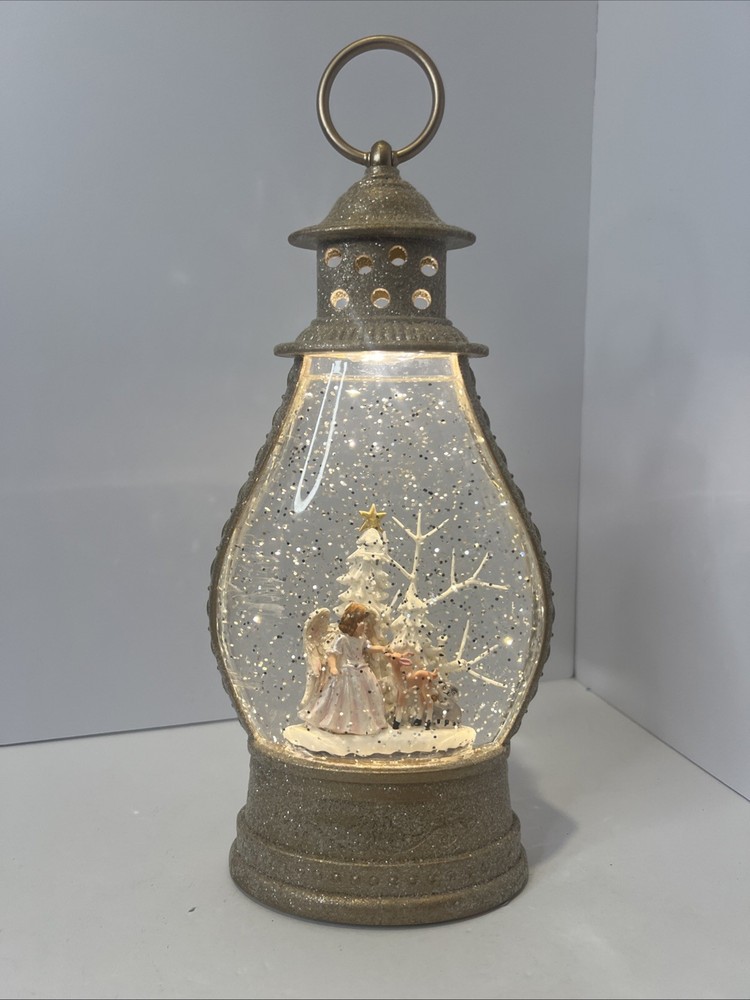 Angle With Deer Glitter Globe