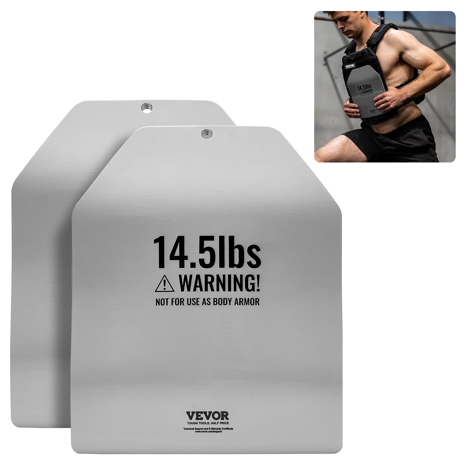 Curved Weight Vest Plates for Strength Training Workout 2x14.5 LB Plates