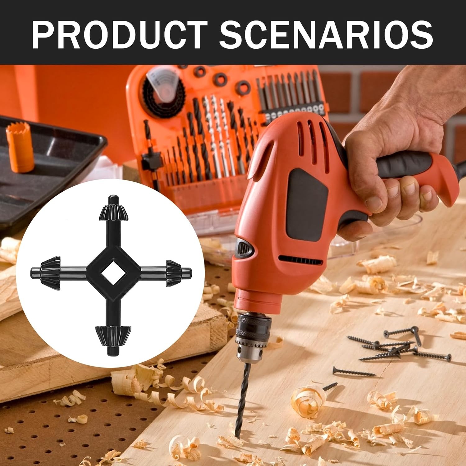 4 Way Drill Press Chuck Key Size 3/8" 1/2" Chucks Universal Combination Hand