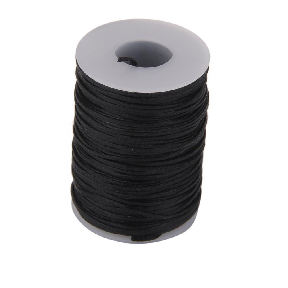 Flat Waxed Thread (Black) - 76 Yard 1.2 String Cord Sewing