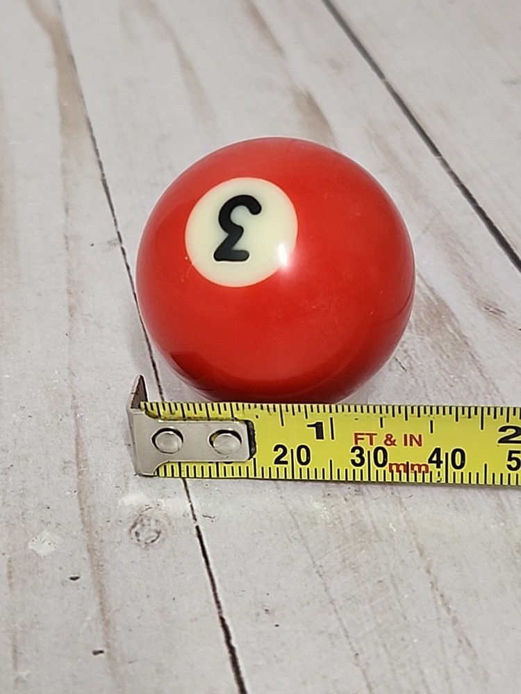 Vtg 1.5" Billiards Pool Ball #3 Red Solid dot Replacement Mini