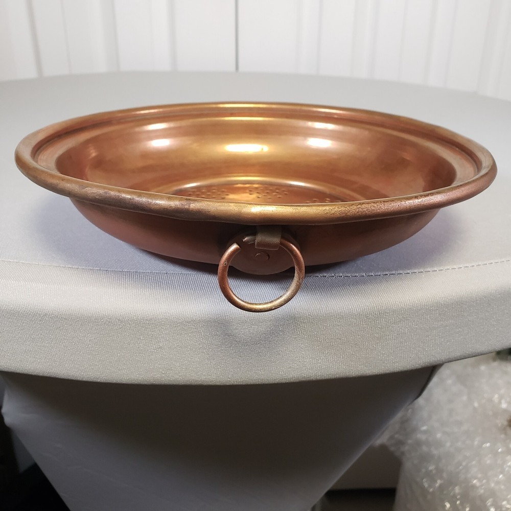 VTG round Copper Kitchen Strainer - 9.25" Diameter